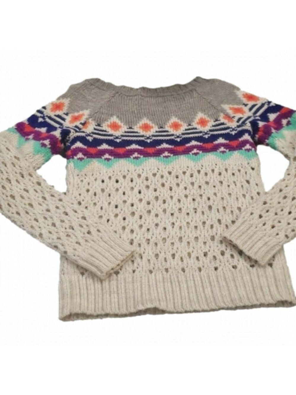 AMERICAN EAGLE KNIT CHUNKY WOOL MULTICOLOR SWEATER